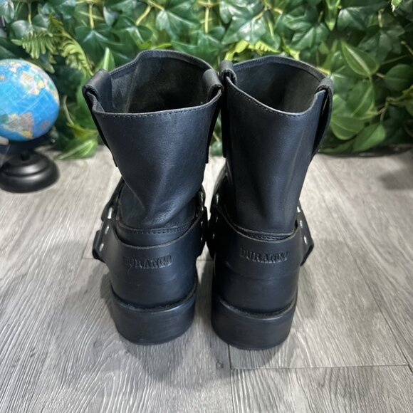 Vtg Men’s Durango Black Leather Harness 10.5 EE Ankle Engineer Boots Square Toe - Picture 5 of 12